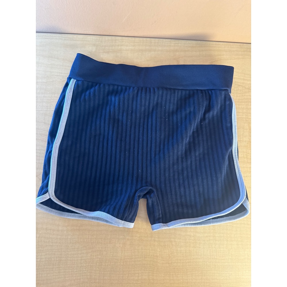 No Boundaries Girls Navy Blue Ribbed Dolphin Shorts Size S 4-6 Athletic Retro